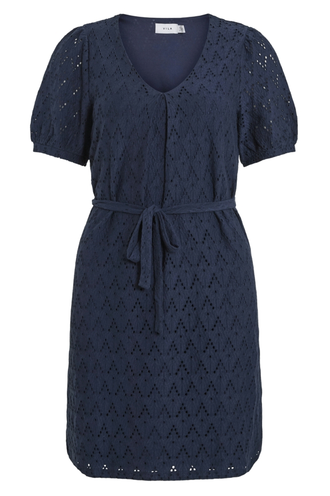 VIAMALINA V-NECK S/S DRESS/PB 14104111 NAVY BLAZER